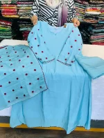 Embroidered Silk-Blend Anarkali